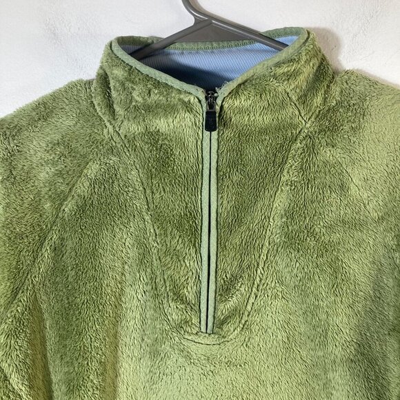 Womens The North Face 1/4 Zip Fleece Pullover Green M - Picture 4 of 10
